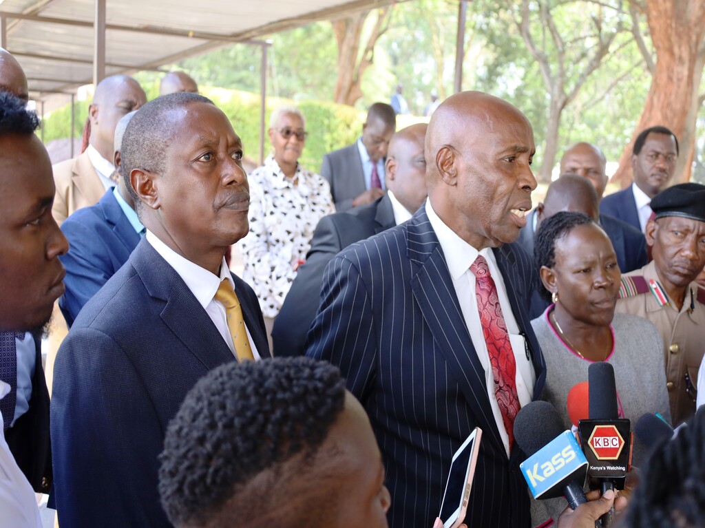 THE CS-MOE AND THE CEO KSTVET ADDRESSING THE MEDIA